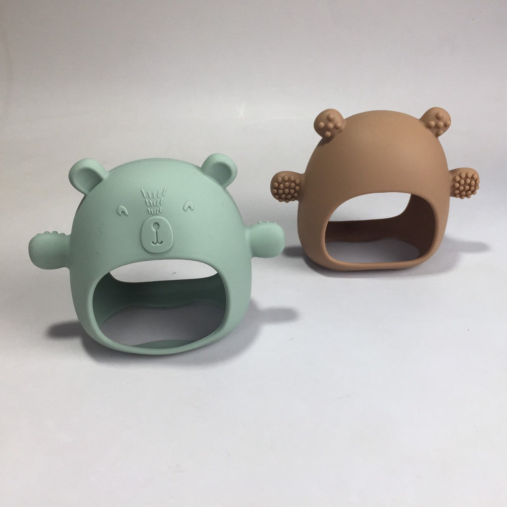 Silicone Bear Design Never Drop Hand Teether,