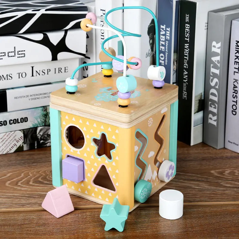 Wooden 5-in-1 Activity Cube Box Toy