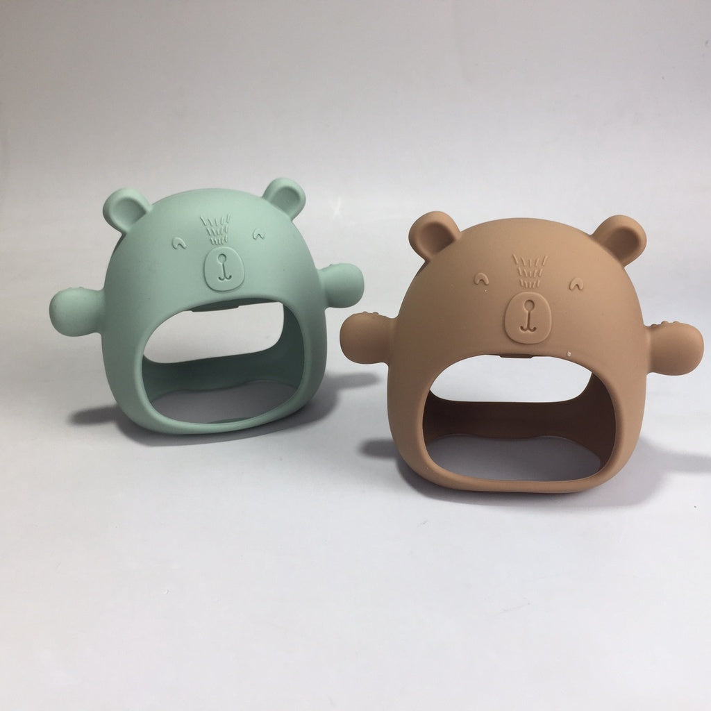 Silicone Bear Design Never Drop Hand Teether,