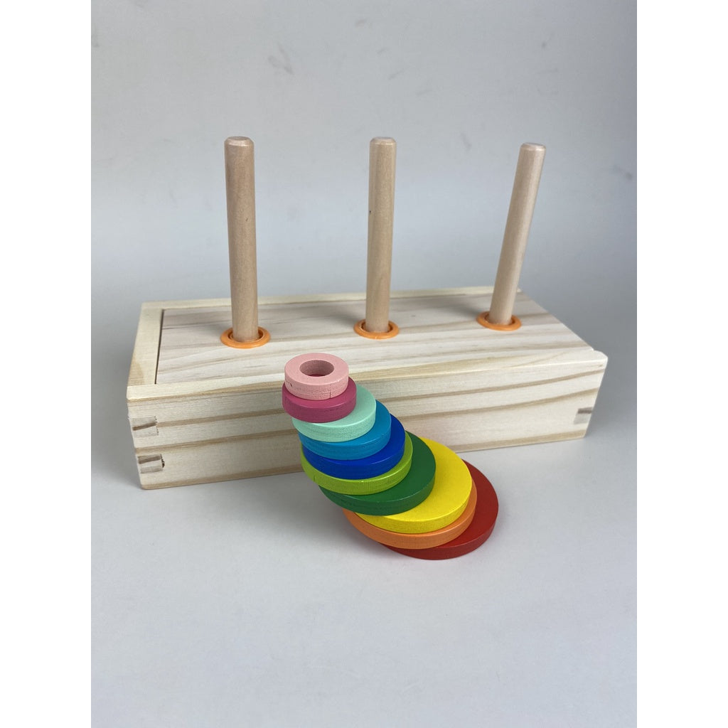 Wooden Learning Tower of Hanoi Montessori Wooden Educational Baby Toy