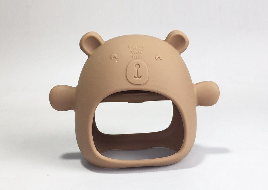 Silicone Bear Design Never Drop Hand Teether,