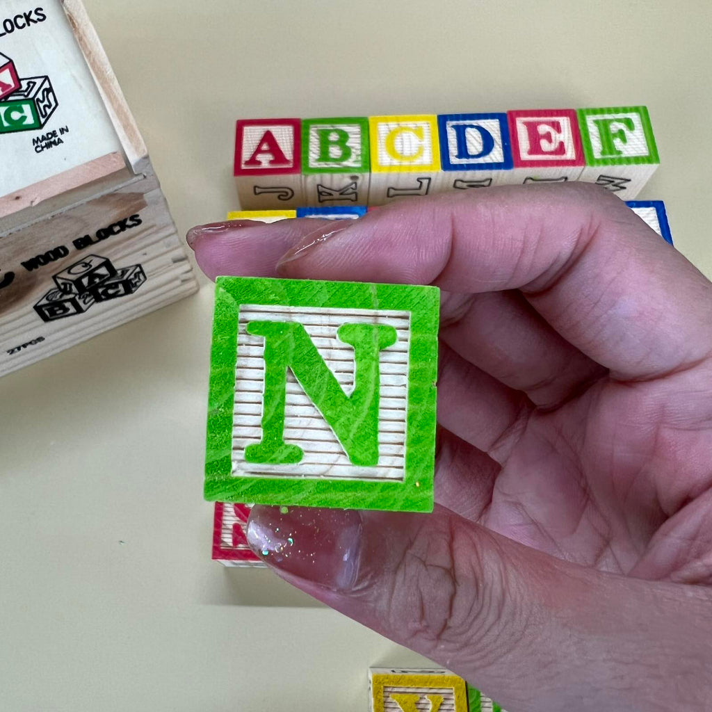 Wooden ABC Alphabet Building Blocks