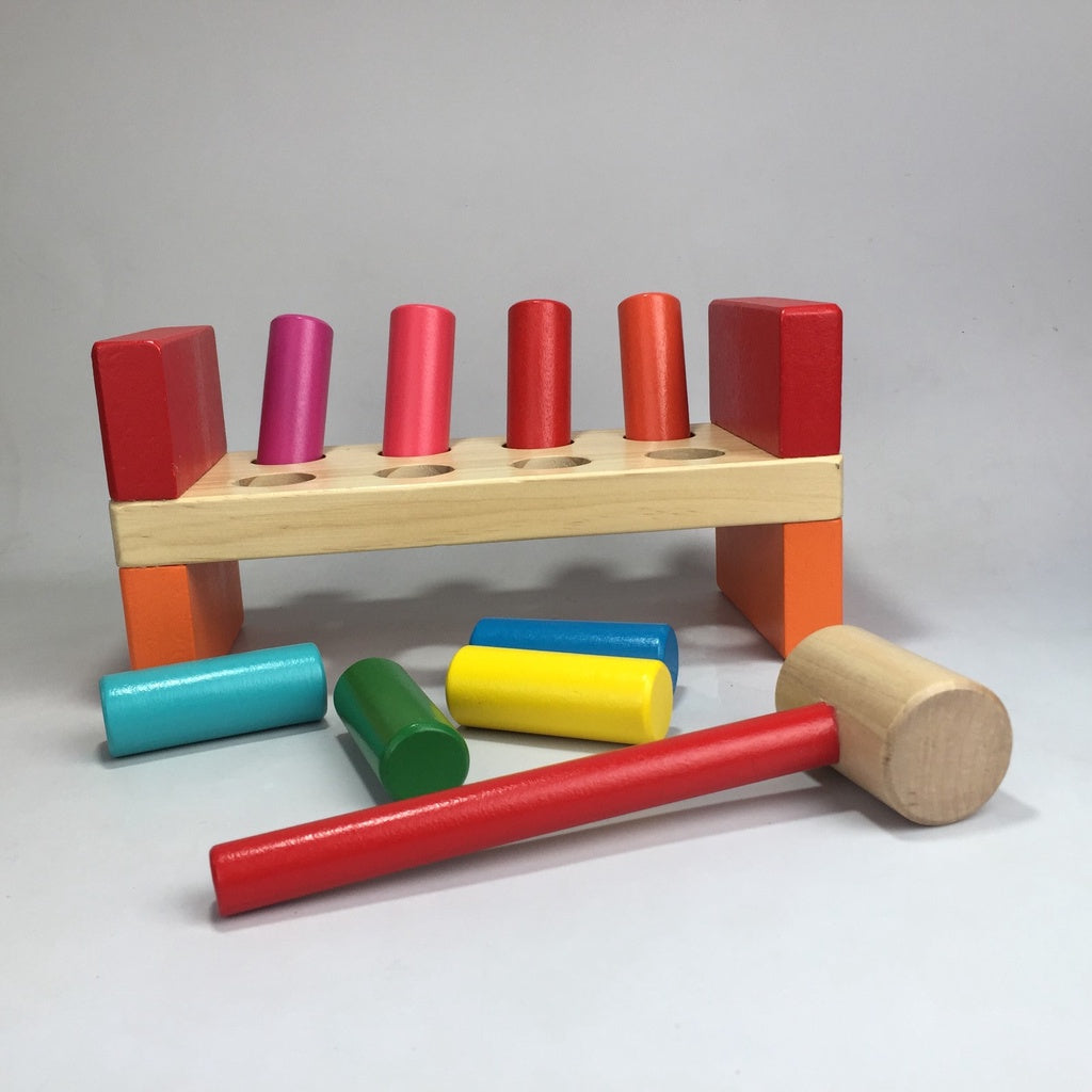 Wooden Pounding Bench with Mallet Toy