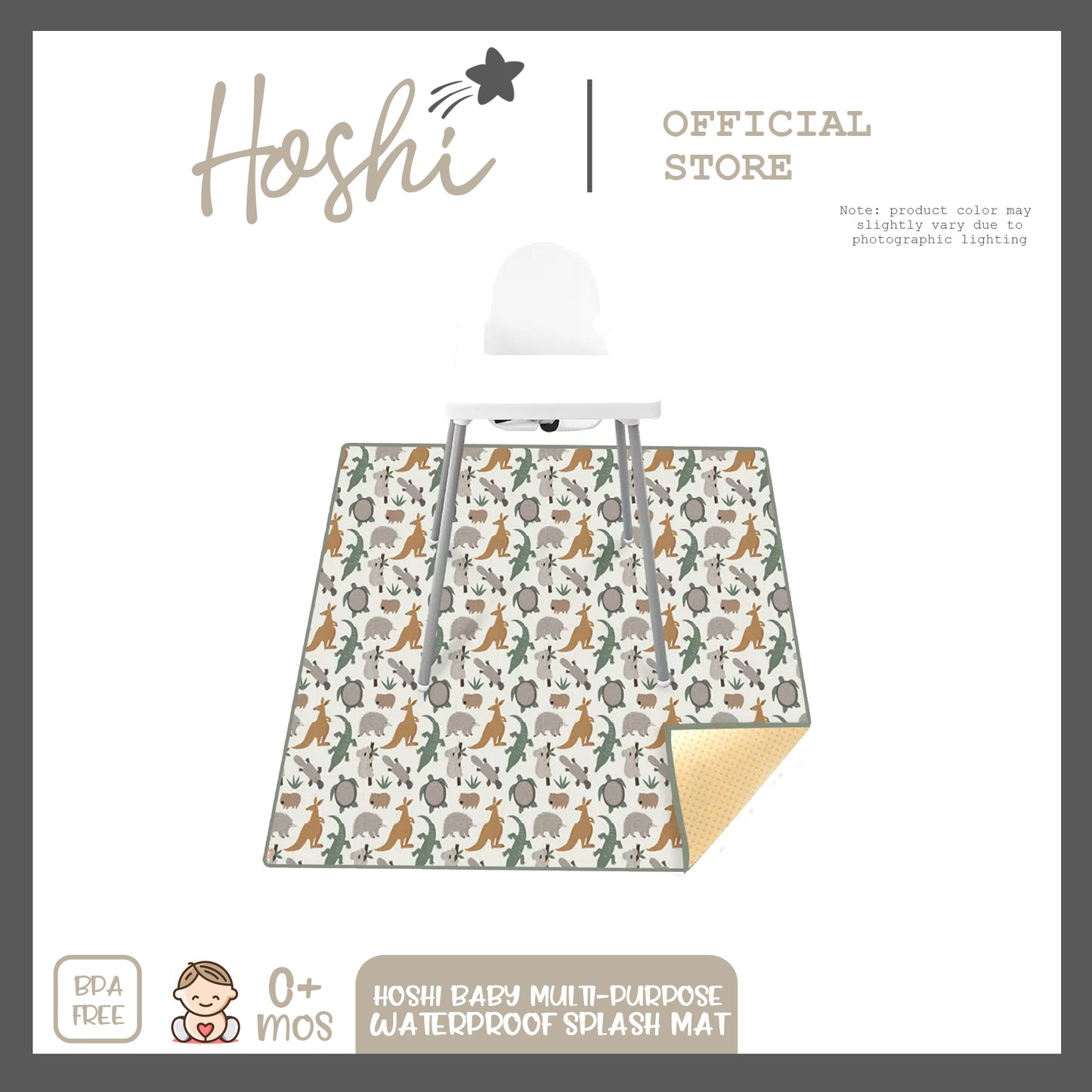 Waterproof Splat or Splash Mess Mat for Under High Chair