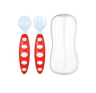 Basic Plastic Spoon and Fork Set with Travel Case