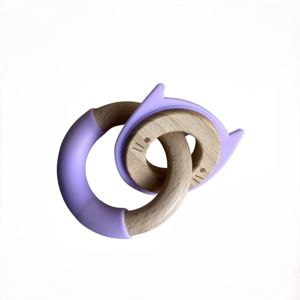 Chew Ring Teether Premium Silicone and Wooden Teething Toy