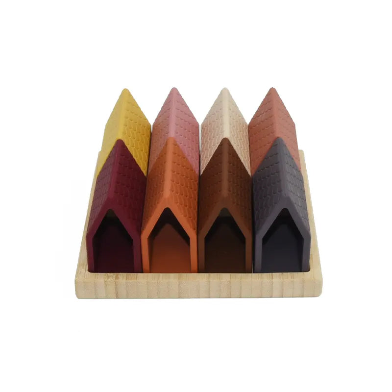 Silicone 3D Row House Stacking Blocks Toy