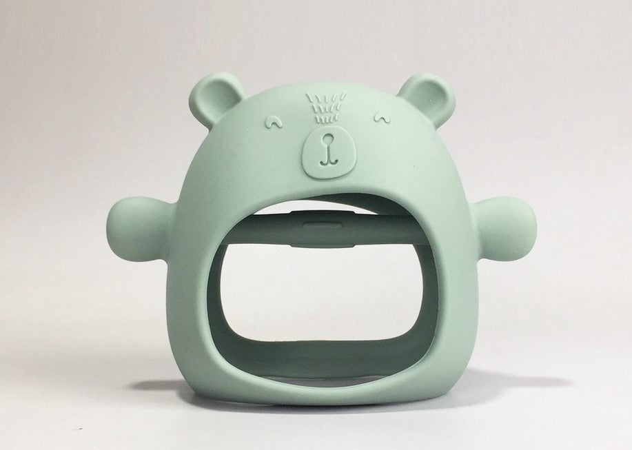 Silicone Bear Design Never Drop Hand Teether,