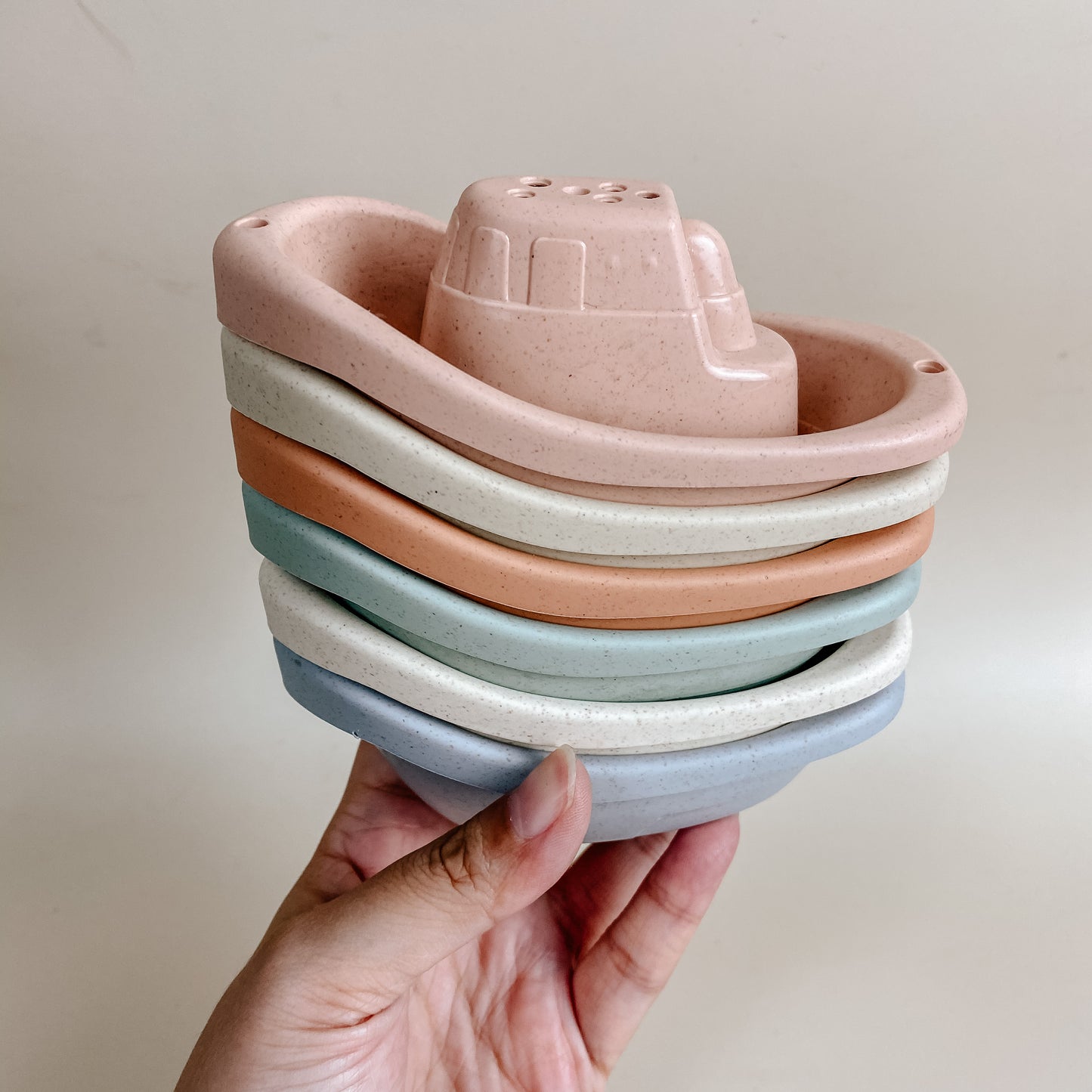 Wheat Straw Stacking Sail Boat Cups