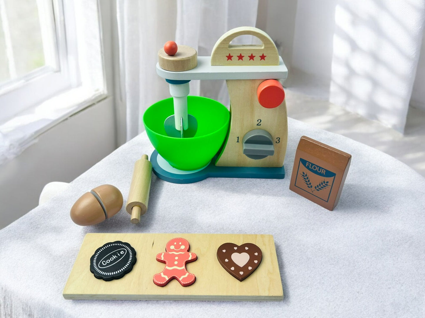 Wooden Stand Up Mixer Play Set Toy