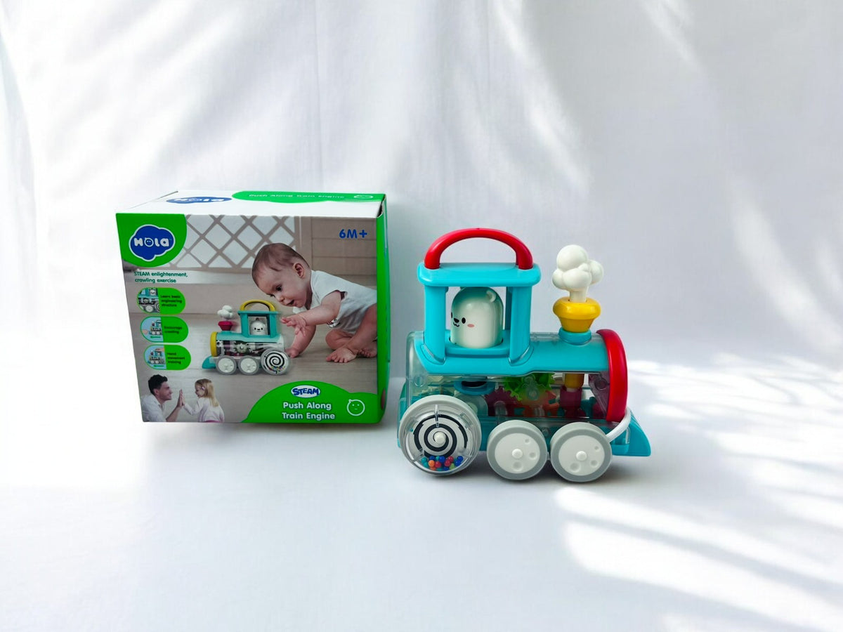Push Pull Train Set Push Along Train Engine, Montessori Style, Educational Interactive Pus ...