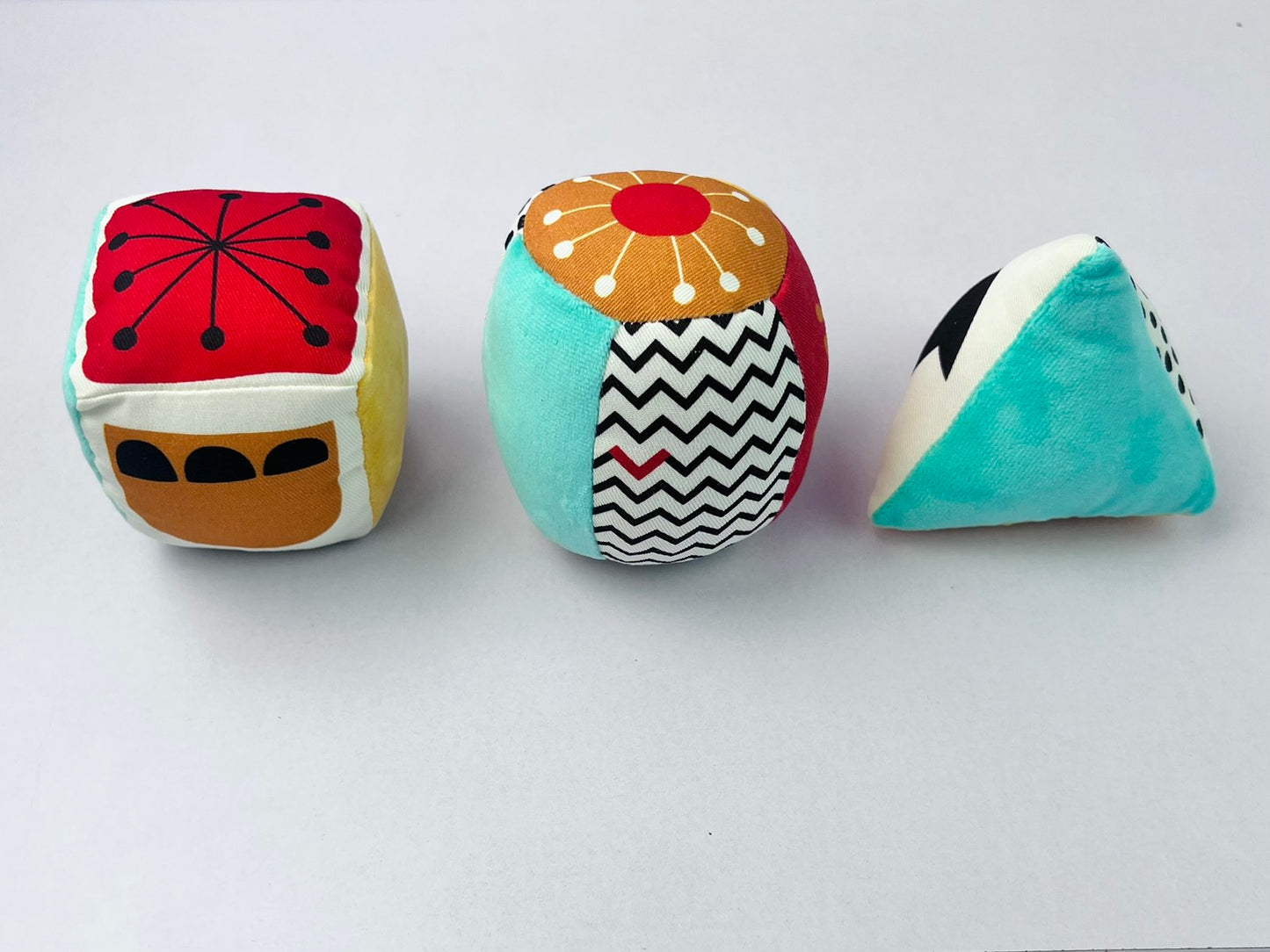 3PC Sensory Multi-Color Fabric Sensory Shapes