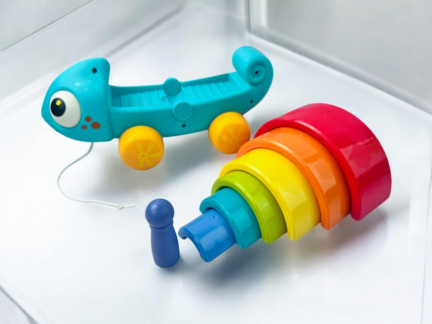 Rainbow Chameleon, Montessori Style, Educational Interactive Toy