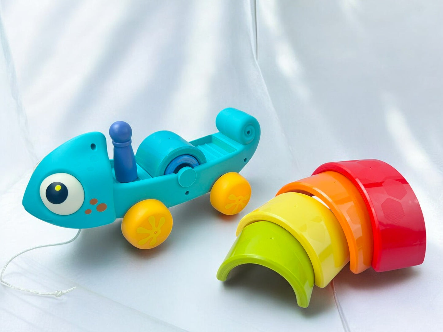 Rainbow Chameleon, Montessori Style, Educational Interactive Toy