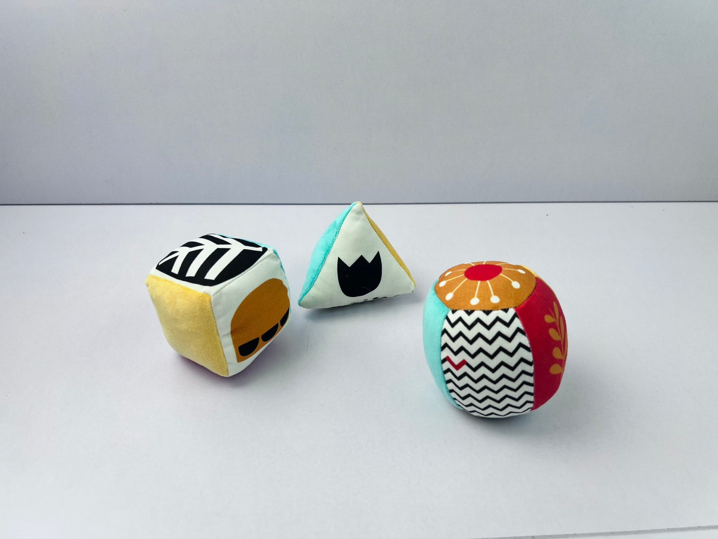 3PC Sensory Multi-Color Fabric Sensory Shapes