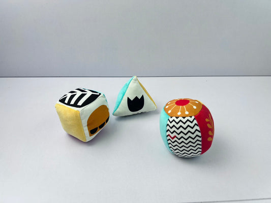 3PC Sensory Multi-Color Fabric Sensory Shapes