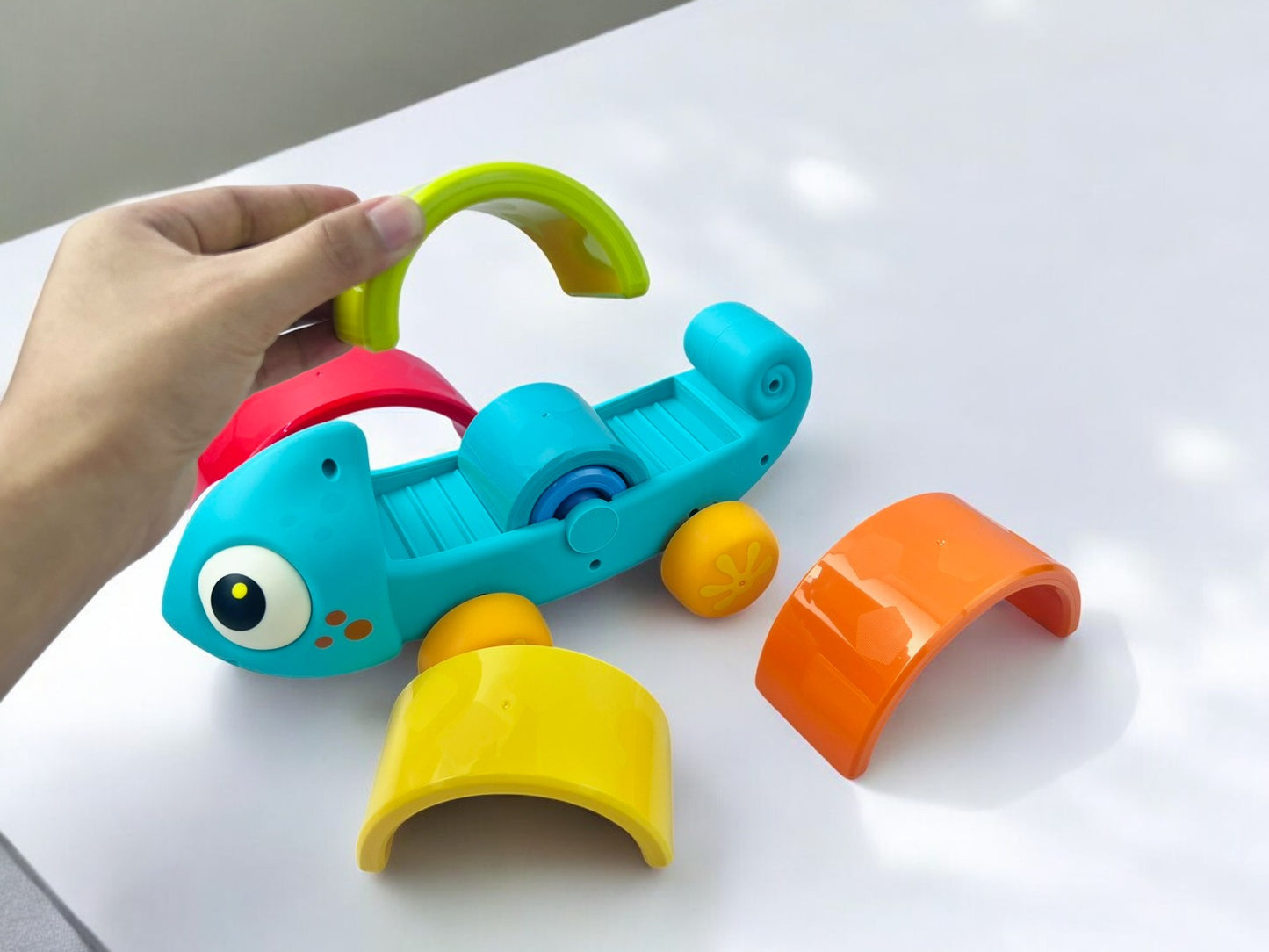 Rainbow Chameleon, Montessori Style, Educational Interactive Toy