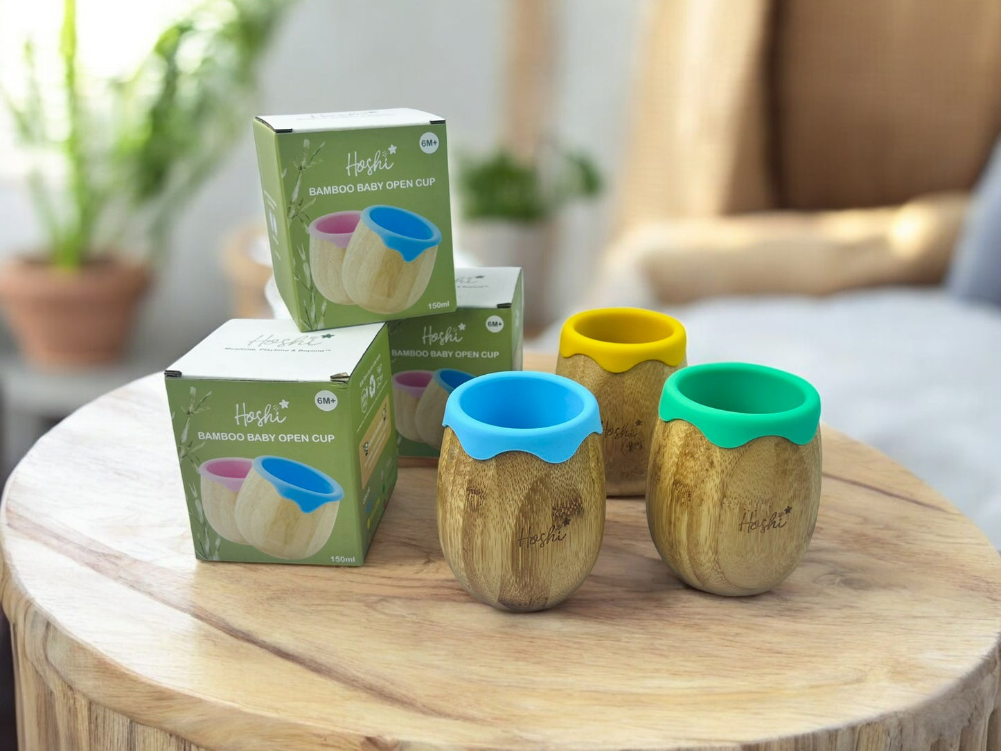 Natural Bamboo Open Cup with Silicone Lining