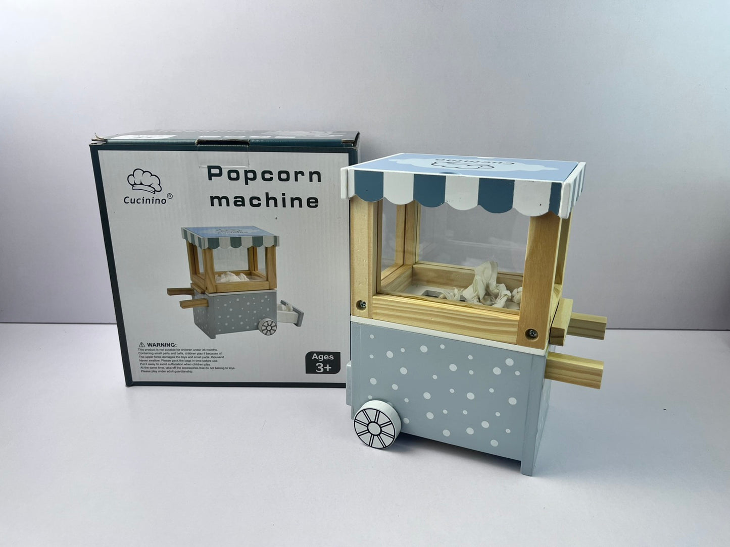 Wooden Popcorn Machine Play Set