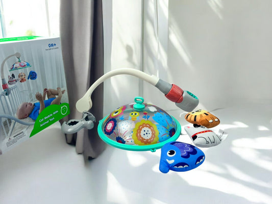 Educational Interactive Cot Mobile with Animal 0Mos+