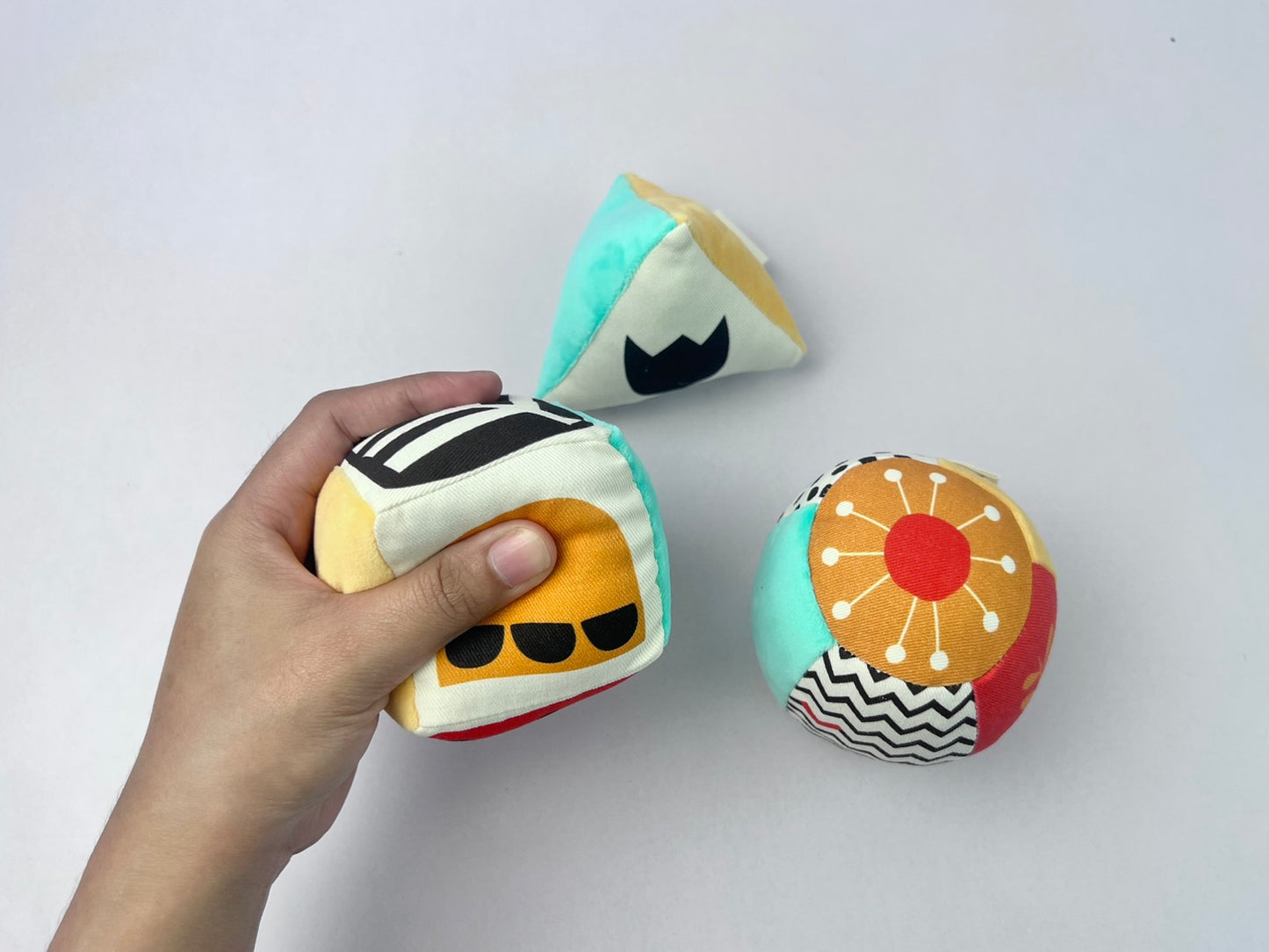 3PC Sensory Multi-Color Fabric Sensory Shapes