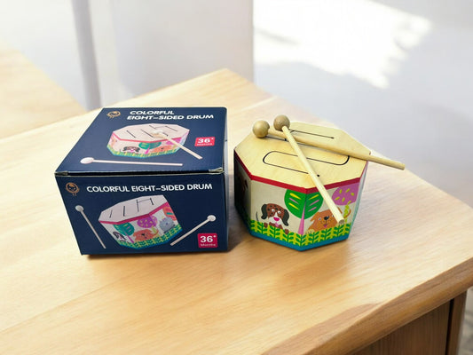 Three Tone Wooden Musical Drum Set