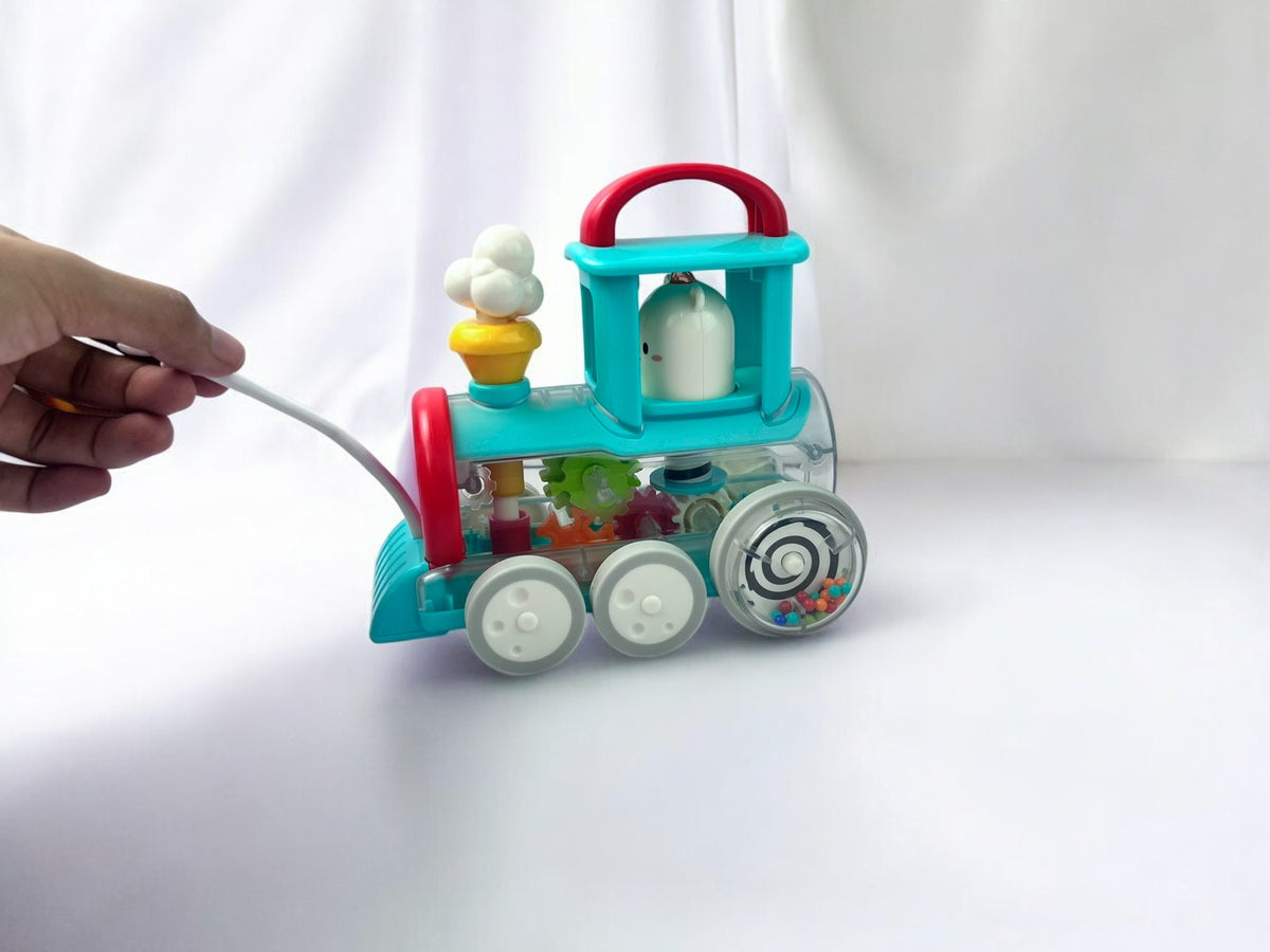Push Pull Train Set Push Along Train Engine, Montessori Style, Educational Interactive Pus ...