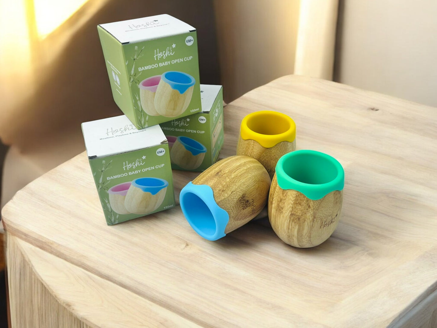 Natural Bamboo Open Cup with Silicone Lining