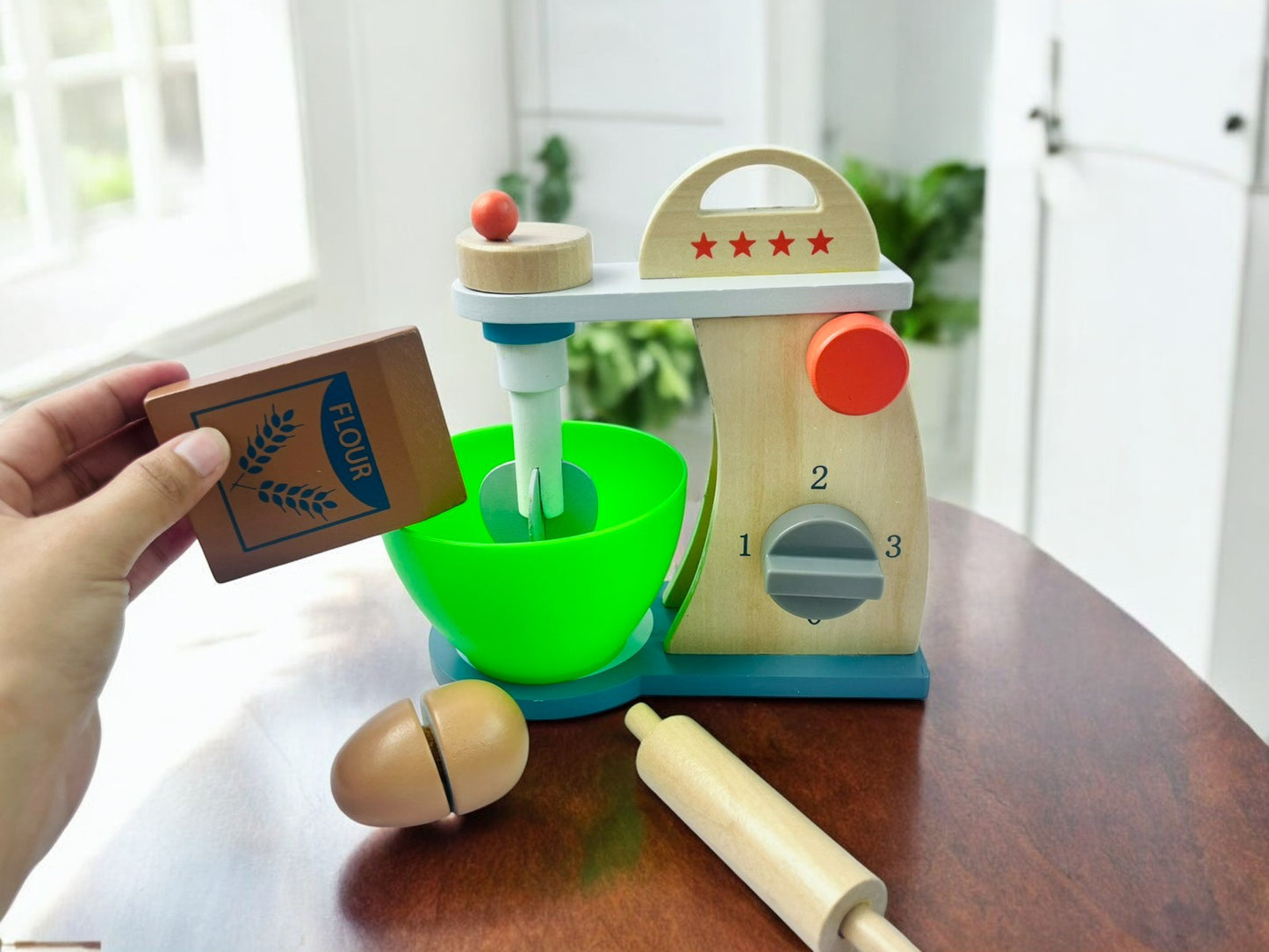 Wooden Stand Up Mixer Play Set Toy