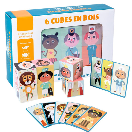 Wooden Matching Blocks Puzzle Game, Montessori Educational Toy Girl Boy