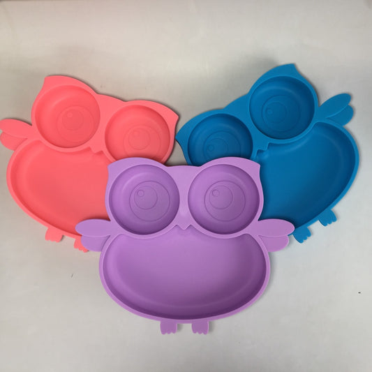 Silicone Owl Design Suction Feeding Plate