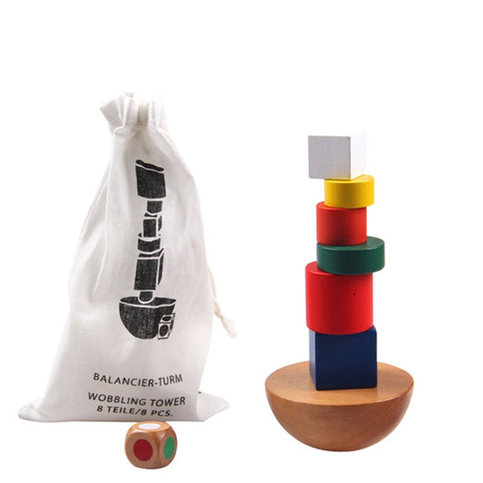 Wooden Balance Wobbling Tower Toy