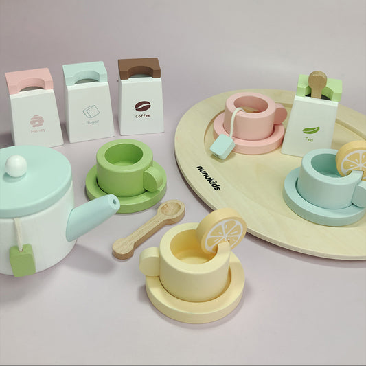 Wooden Afternoon Tea Time Party Set Pretend Play