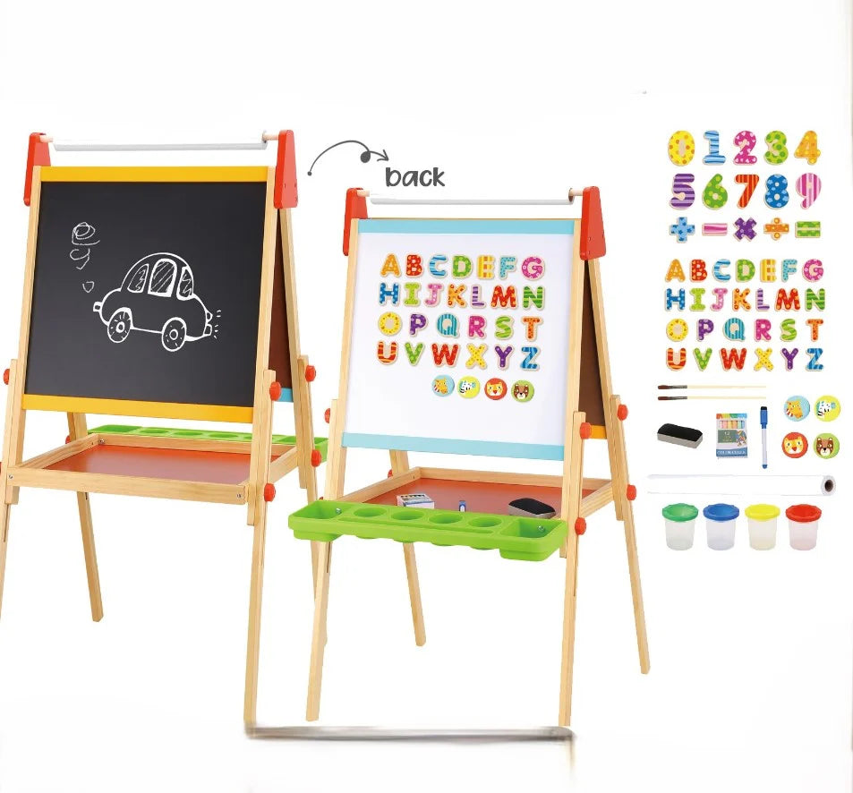Tookyland Deluxe Premium Wooden Standing Writing Easel with Magnets
