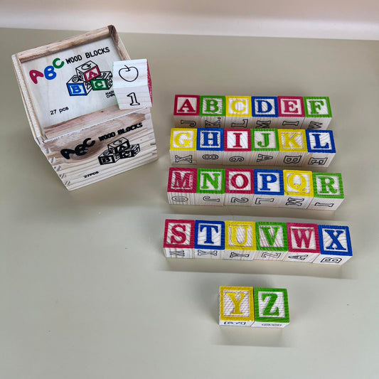 Wooden ABC Alphabet Building Blocks