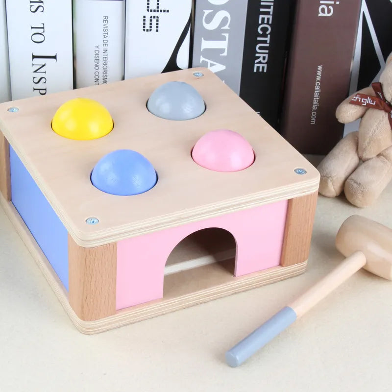 Wooden Pastel Punch and Drop Toy Set