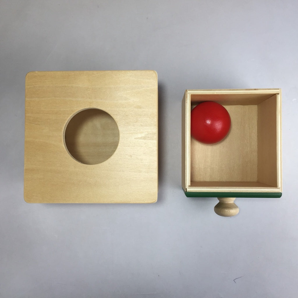 Wooden Ball Box Object Permanence Educational Toy