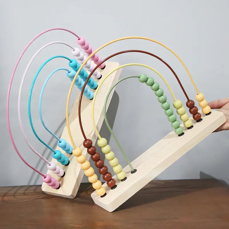 Wooden Rainbow Abacus, Montessori Educational Toy Toddlers