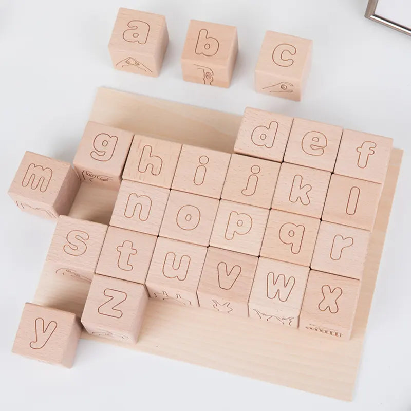 Premium Wooden Alphabet Building Blocks – Hoshi Baby Philippines