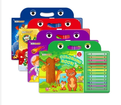 Travel 30 Pages Coloring Book with 12 Crayons
