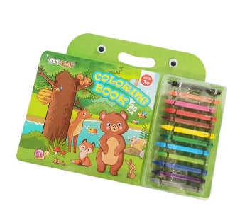 Travel 30 Pages Coloring Book with 12 Crayons