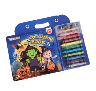 Travel 30 Pages Coloring Book with 12 Crayons