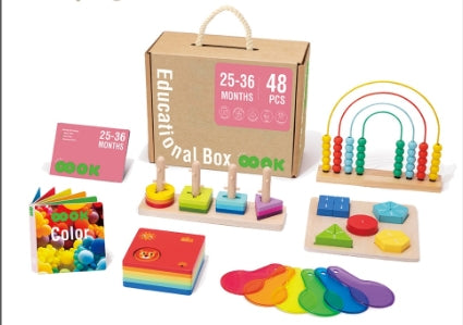 Tookyland 48pcs Montessori Educational Toy Box Play Kit Set