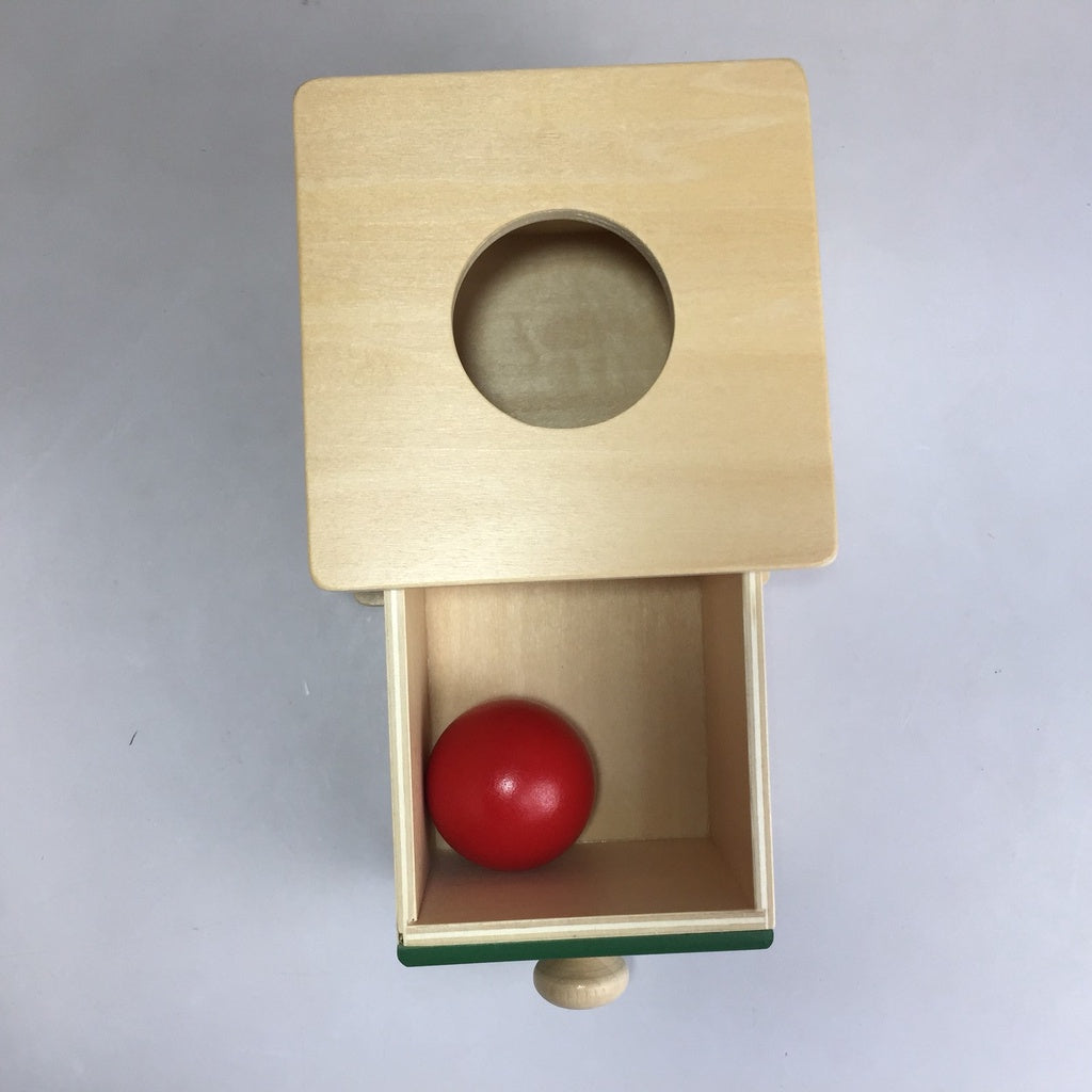Wooden Ball Box Object Permanence Educational Toy