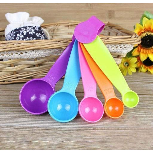 Rainbow Measuring Spoon and Cup for Baby Food Making and Preparation