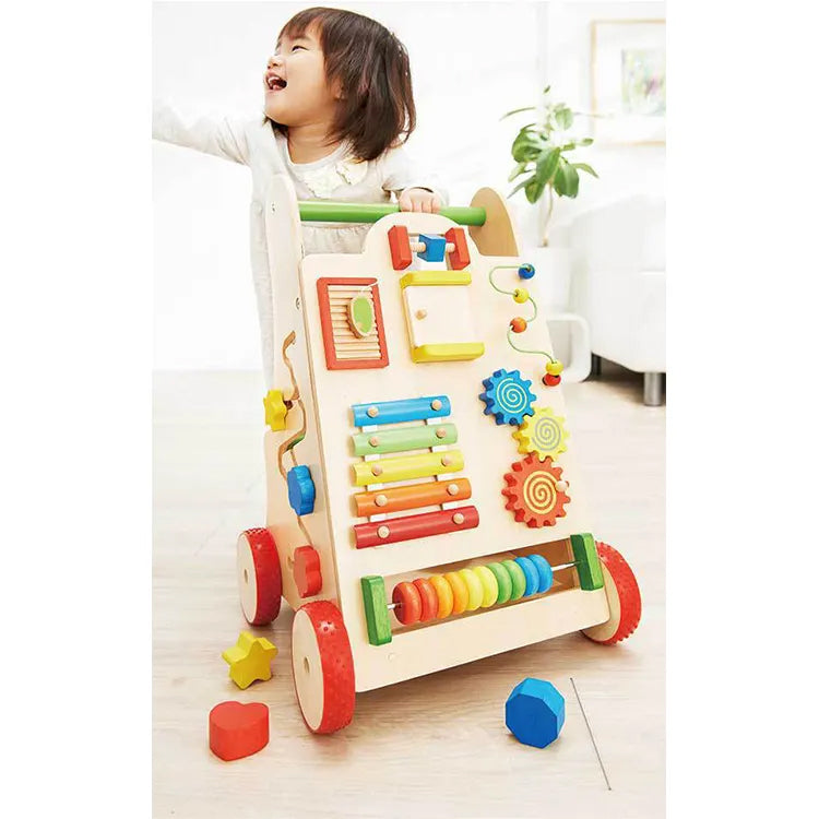 Wooden Montessori Interactive Baby Push Walker