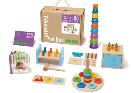 Tookyland 60pcs Montessori Educational Toy Box Play Kit Set