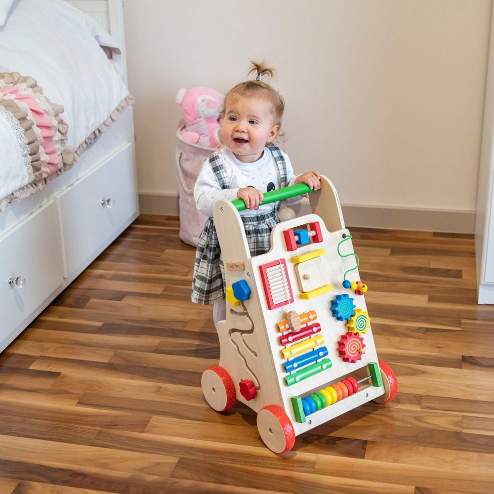 Wooden Montessori Interactive Baby Push Walker