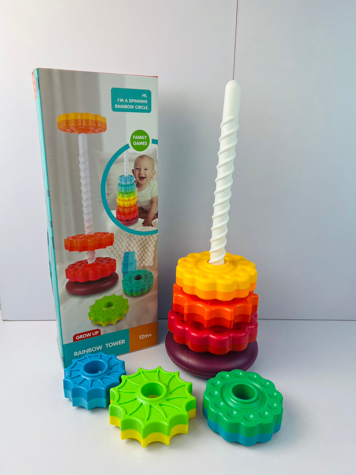 6 Layer Spinning Rainbow Tower