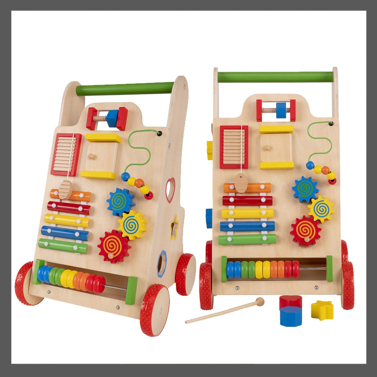 Wooden Montessori Interactive Baby Push Walker